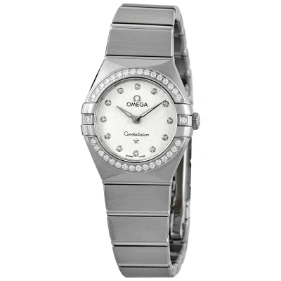 Omega Constellation Manhattan Quartz Diamond Silver Dial Ladies Watch 131.15.25.60.52.001 In Metallic
