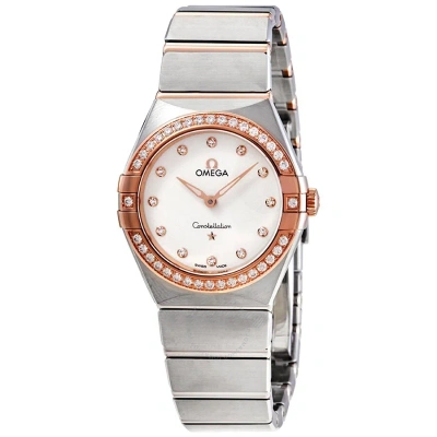 Omega Constellation Manhattan Quartz Diamond Silver Dial Ladies Watch 131.25.28.60.52.001 In Gray