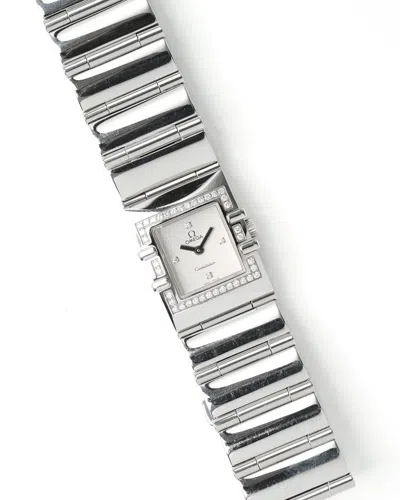 Omega Constellation Quadra 20mm Ca 1995 Watch In Silver