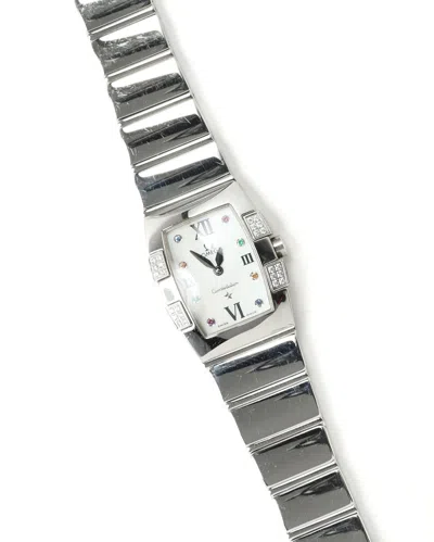 Omega Constellation Quadrella 20mm 2007 Full Set Watch In Silver