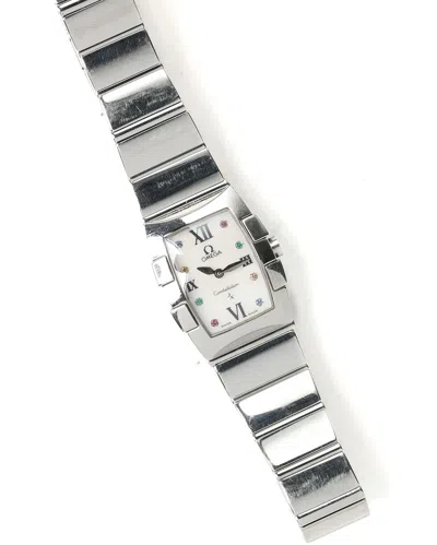 Pre-owned Omega Constellation Quadrella 20mm Watch In White