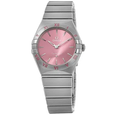 Omega Constellation Quartz 28 Mm Rose Dial Stainless Steel Women's Watch 131.10.28.60.11.001 In Metallic
