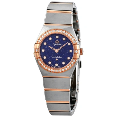 Omega Constellation Quartz Diamond Blue Dial Ladies Watch 131.25.25.60.53.002 In Metallic