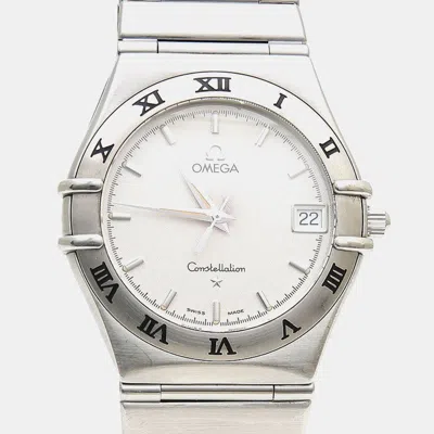 Pre-owned Omega Constellation Quartz Silver Stainless Steel Women's Wristwatch 35 Mm