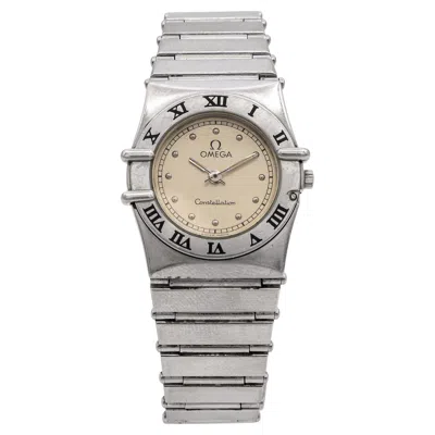 Pre-owned Omega Constellation Stainless Steel Champagne Dial Quartz Women's Watch In Multi