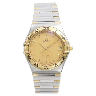 Pre-owned Omega Constellation Two-tone Stainless Steel Date Quartz Men�s Watch 1312.10 In Multiple