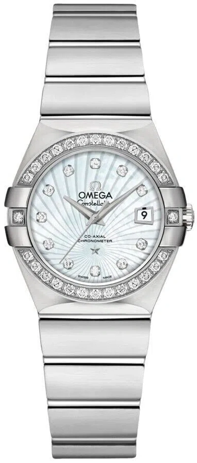 Pre-owned Omega Constellation White Mop Women's Luxury Watch 123.15.27.20.55.001