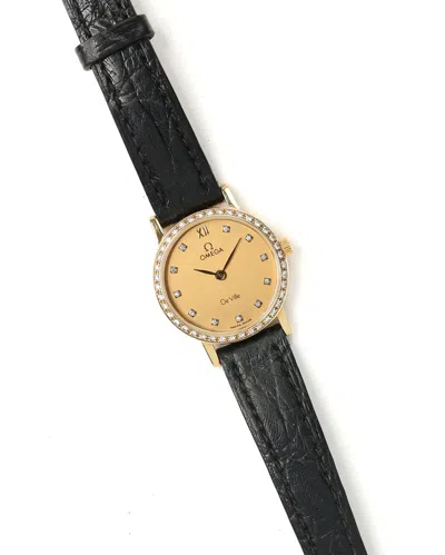 Pre-owned Omega De Ville 23mm 18k Diamond Watch In Gold