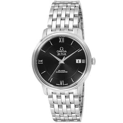 Pre-owned Omega De Ville 424.10.37.20.01.001 Black Men's Watch In Box