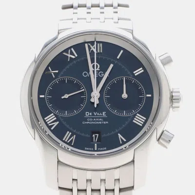Pre-owned Omega De Ville 431.10.42 Navy Blue Stainless Steel Automatic Men's Watches 42mm