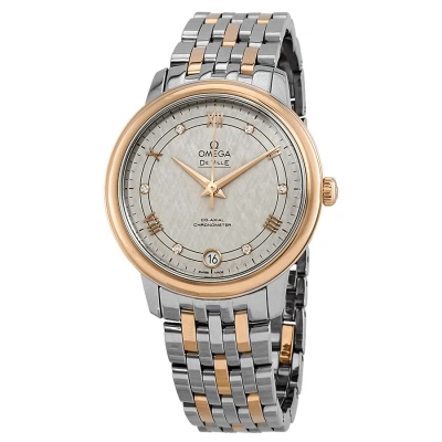 Omega De Ville Automatic Ivory Silvery Diamond Dial Ladies Watch 424.20.33.20.52.003 In Gray