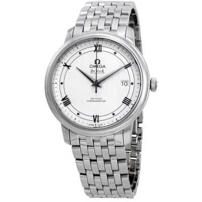 Omega De Ville Automatic Silvery White Dial Men's Watch 424.10.40.20.02.005 In Black / Silver / White