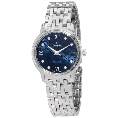 Omega De Ville Blue Dial Diamond Ladies Watch 424.10.27.60.53.003 In Metallic