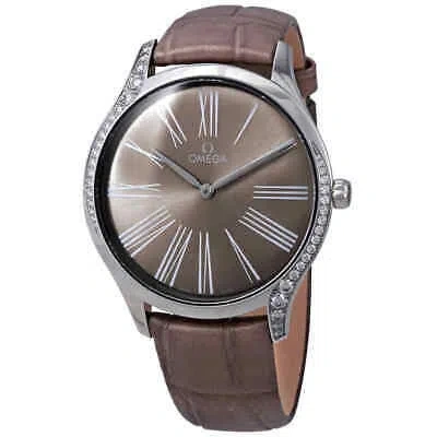 Pre-owned Omega De Ville Diamond Grey Dial Ladies Watch 428.18.39.60.13.001