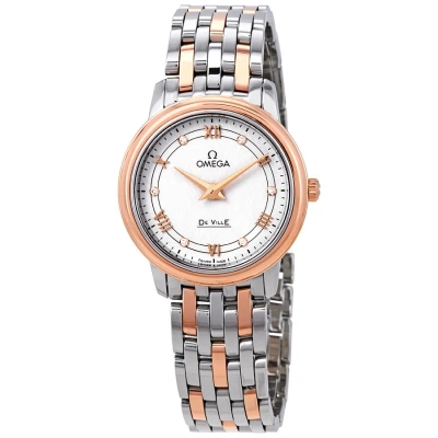 Omega De Ville Diamond Silver Dial Two-tone Ladies Watch 424.20.27.60.52.003 In Gold