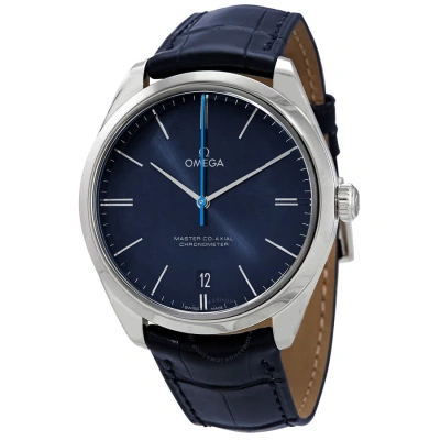 Omega De Ville Hand Wind Chronometer Blue Dial Men's Watch 432.13.40.21.03.001