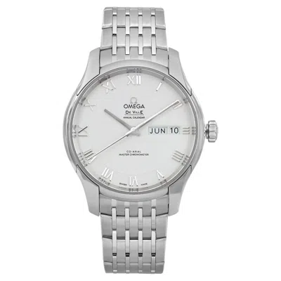 Pre-owned Omega De Ville Hour Vision 41mm Steel White Dial Men Watch 433.10.41.22.02.001