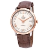 OMEGA OMEGA DE VILLE IVORY SILVERY DIAL AUTOMATIC MEN'S LEATHER WATCH 424.23.40.20.02.003