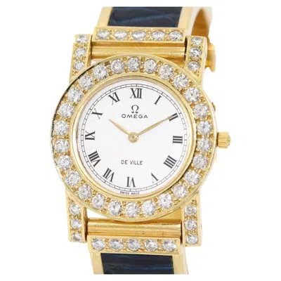Pre-owned Omega De Ville Ladies Wrist Watch, 18 Karat Yellow Gold And 48 Diamonds