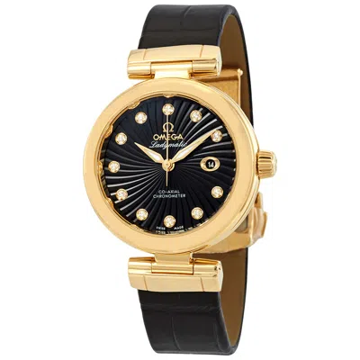 Omega De Ville Ladymat Blackdiamond Dial Automatic Ladies Watch 425.63.34.20.51.002 In Black / Gold / Gold Tone / Yellow