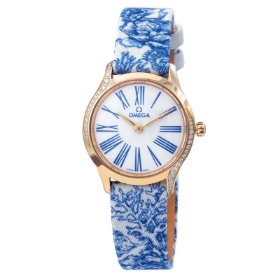 Omega De Ville Mini Tresor Quartz Ladies Watch 428.57.26.60.04.001 In Blue / Gold / White