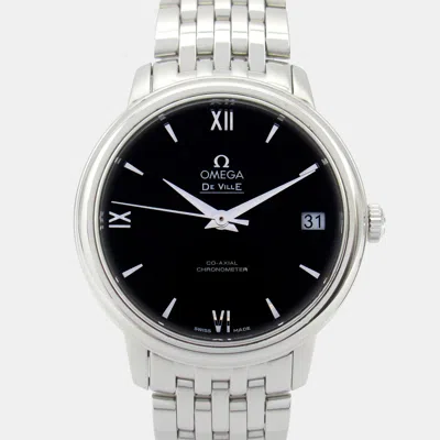 Pre-owned Omega De Ville Prestige 424.10.33.20.01.001 Automatic Black Stainless Steel Women's Wristwatch 32.5 Mm