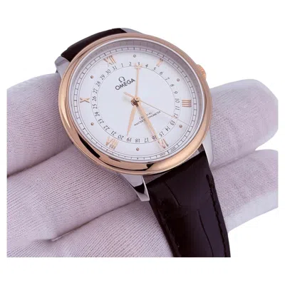 Pre-owned Omega De Ville Prestige 434.23.41.20.02.001 41mm 18k Sedna Gold Steel Box Paper In Multi