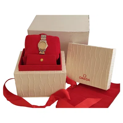 Pre-owned Omega De Ville Prestige 5951055 Steel/18k Gold Ladies Watch In Original Box In Multi