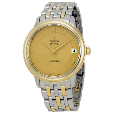 Omega De Ville Prestige Automatic Champagne Dial Stainless Steel And Gold Men's Watch 42420332008001 In White