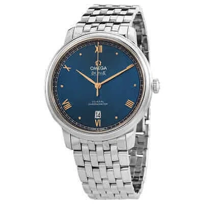 Pre-owned Omega De Ville Prestige Automatic Chronometer Blue Dial Men's Watch