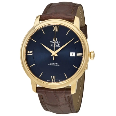 Omega De Ville Prestige Co-axial Automatic Blue Dial Unisex Watch 424.53.40.20.03.001 In Gold