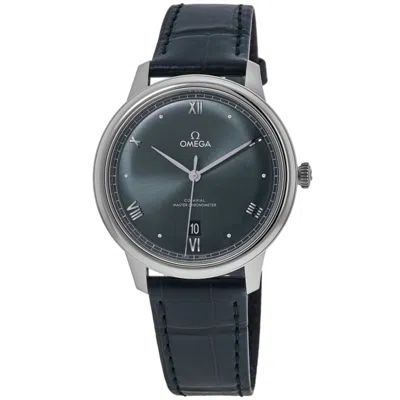Omega De Ville Prestige Co-axial Master Chronometer 40mm Automatic Green Dial Leather Strap Men's Watch 43