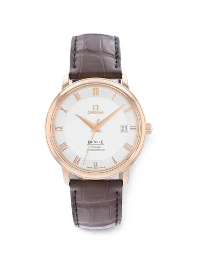 Pre-owned Omega De Ville Prestige Round-face 36mm Watch In White