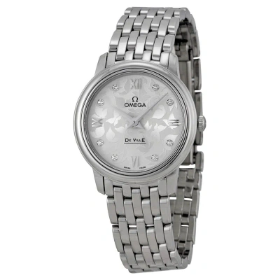 Omega De Ville Prestige Silver Diamond Dial Ladies Watch 42410276052001 In Metallic