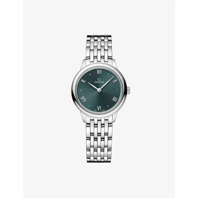 Omega De Ville Prestige Stainless-steel Quartz Watch 27.5mm In Green