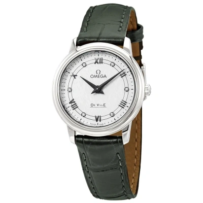 Omega De Ville Prestige White Silvery Diamond Dial Ladies Watch 424.13.27.60.52.002 In Green