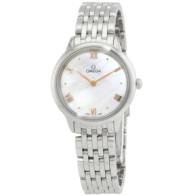 Omega De Ville Quartz White Mother Of Pearl Dial Ladies Watch 434.10.28.60.05.001 In Neutral