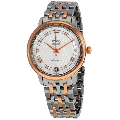 Omega De Ville Silver Diamond Dial Ladies Steel And 18kt Rose Gold Watch 424.20.33.20.52.002 In Metallic