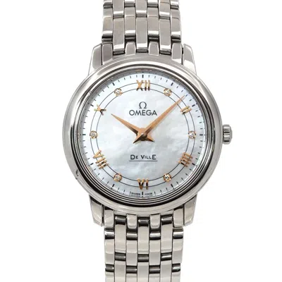 Pre-owned Omega De Ville Stainless Steel Wristwatch () In White