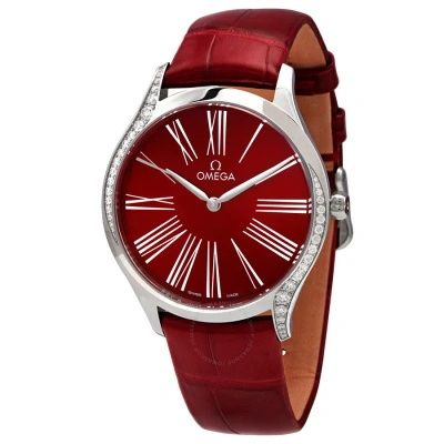 Omega De Ville Tresor Quartz Red Dial Ladies Watch 428.18.36.60.11.002 In Pink