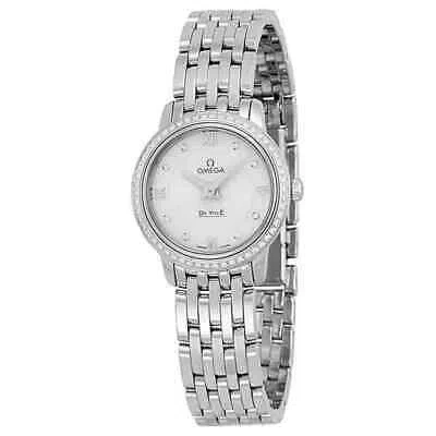Pre-owned Omega Deville Prestige Silver Diamond Dial Stainless Steel Ladies Watch