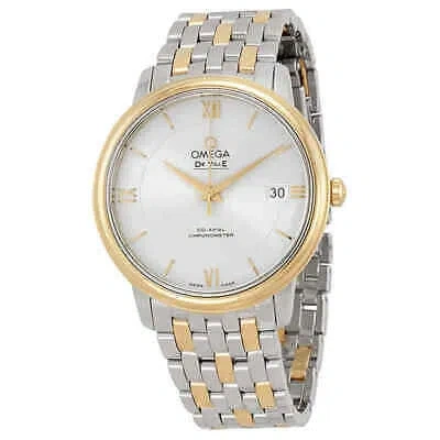 Pre-owned Omega Deville Prestige Stainless Steel And 18kt Yellow Gold Silver Dial Unisex