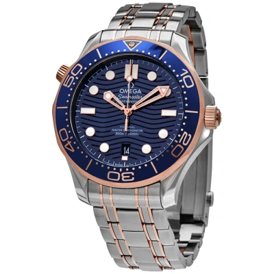 Omega Diver 300m Automatic Chronometer 42 Mm Blue Dial Men's Watch 210.20.42.20.03.002 In Metallic