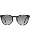 Omega Eyewear Matte-finish Round-frame Sunglasses In Black
