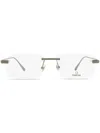 Omega Eyewear Om5015 Rimless-lens Rectangle-frame Glasses In Silver