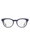 Omega Eyewear Pantos-frame Glasses In 蓝色