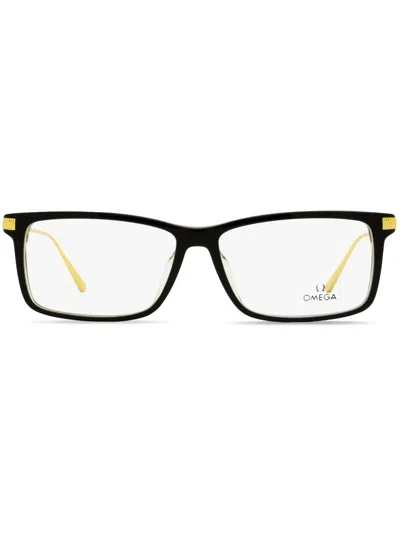 Omega Eyewear Rectangle-frame Glasses In Black
