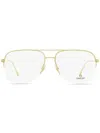 Omega Eyewear Rimless Pilot-frame Glasses In Gold