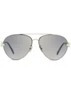 Omega Eyewear Sculpted-arm Navigator-frame Sunglasses In Silver