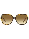 Omega Eyewear Tortoiseshell-effect Square-frame Sunglasses In Brown